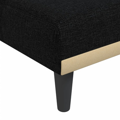 Sofá-cama em forma de L 279x140x70 cm tecido preto