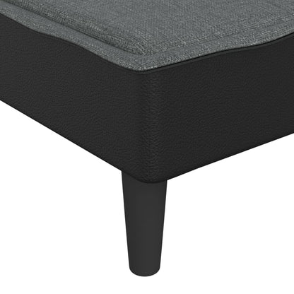 Sofá-cama em forma de L 255x140x70 cm tecido cinzento-escuro