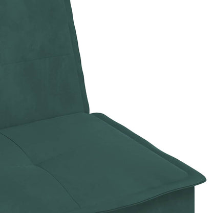 Sofá-cama em forma de L 255x140x70 cm veludo verde-escuro