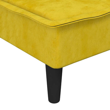 Sofá-cama em forma de L 255x140x70 cm veludo amarelo