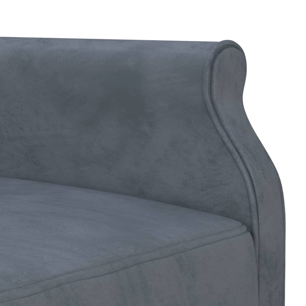 Sofá-cama em forma de L 271x140x70 cm veludo cinzento-escuro