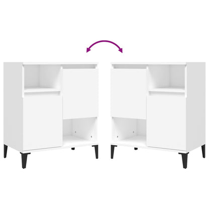 Aparadores 2 pcs 60x35x70 cm derivados de madeira branco