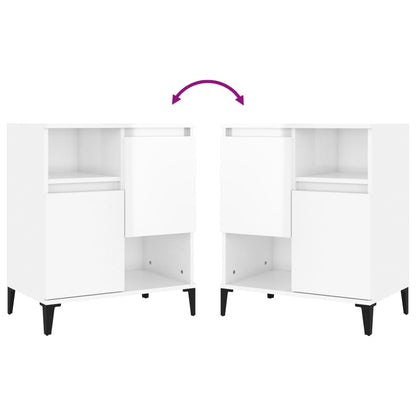 Aparadores 3 pcs 60x35x70 cm derivados madeira branco brilhante