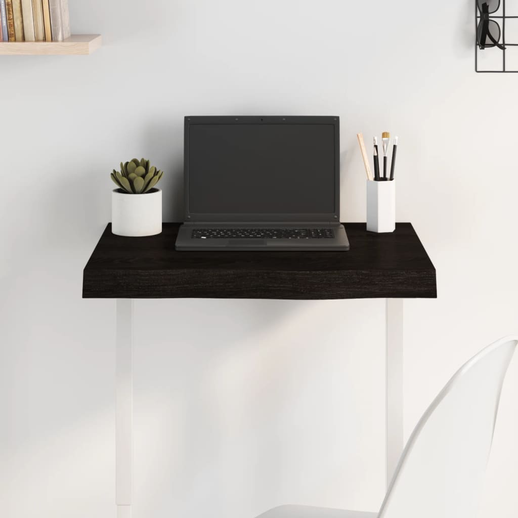 Tampo de mesa 60x40x(2-6) cm carvalho tratado castanho-escuro