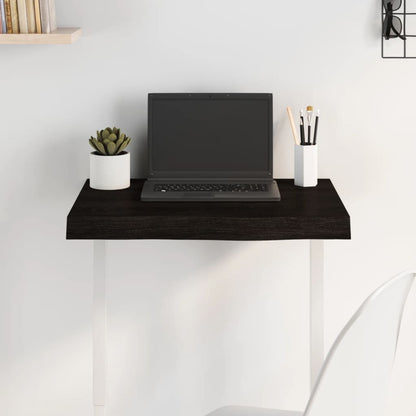 Tampo de mesa 60x40x(2-6) cm carvalho tratado castanho-escuro