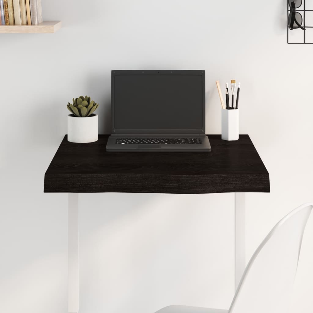 Tampo de mesa 60x60x(2-6) cm carvalho tratado castanho-escuro