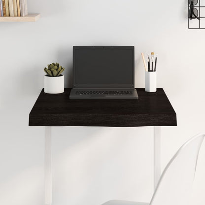 Tampo de mesa 60x60x(2-6) cm carvalho tratado castanho-escuro