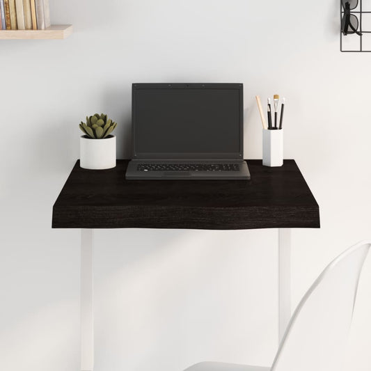 Tampo de mesa 60x60x(2-6) cm carvalho tratado castanho-escuro