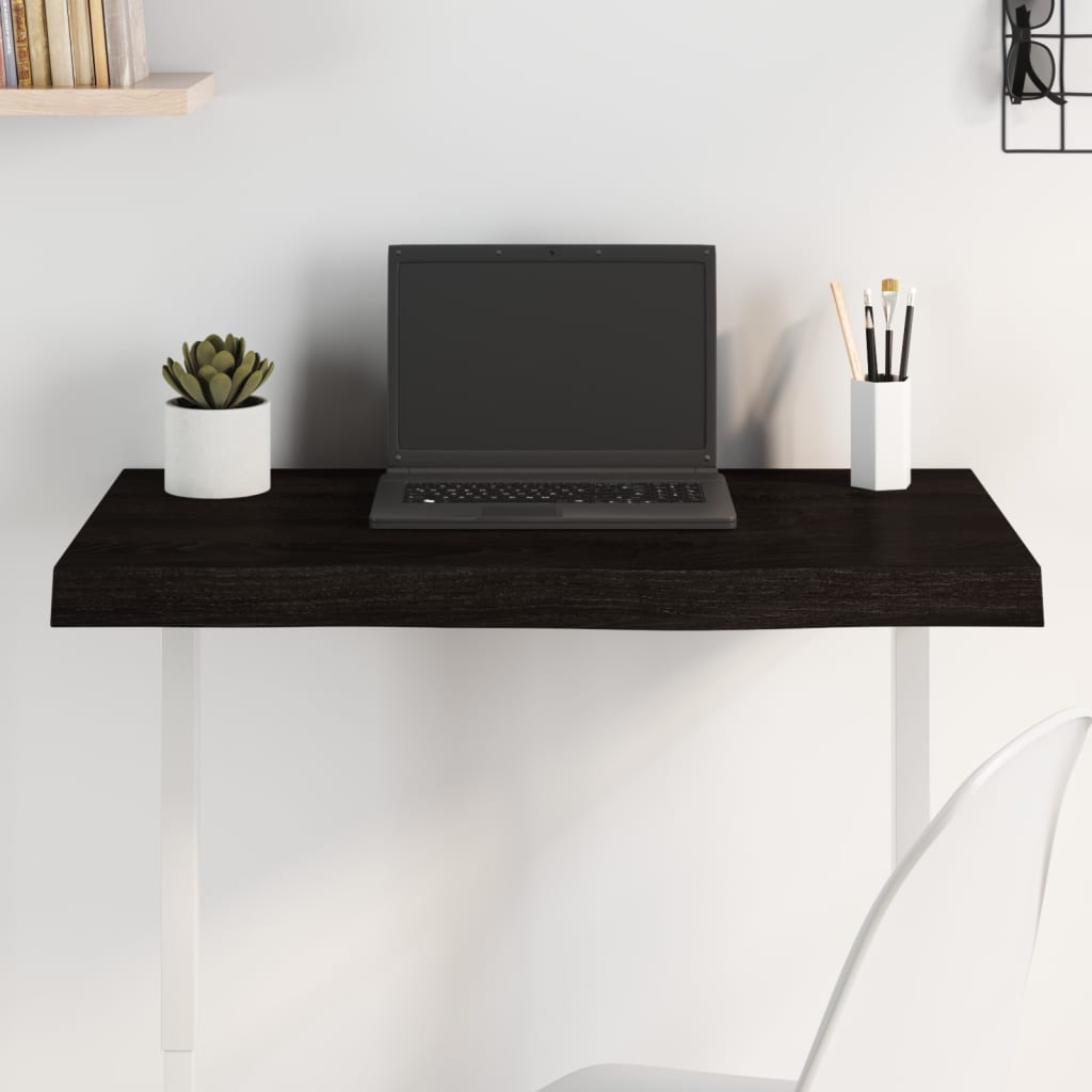 Tampo de mesa 80x50x(2-6) cm carvalho tratado castanho-escuro