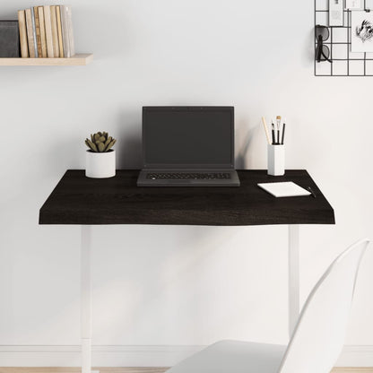 Tampo de mesa 80x60x(2-6) cm carvalho tratado castanho-escuro