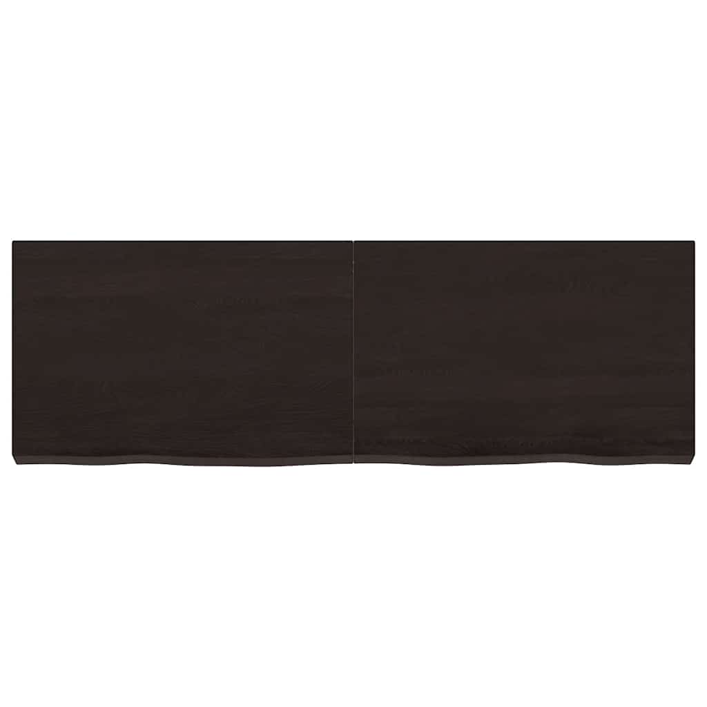 Tampo de mesa 120x40x(2-6) cm carvalho tratado castanho-escuro