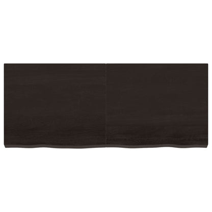 Tampo de mesa 120x50x(2-6) cm carvalho tratado castanho-escuro