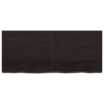 Tampo de mesa 140x60x(2-6) cm carvalho tratado castanho-escuro