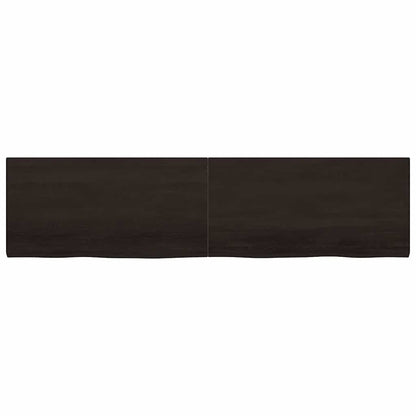 Tampo de mesa 200x50x(2-4) cm carvalho tratado castanho-escuro