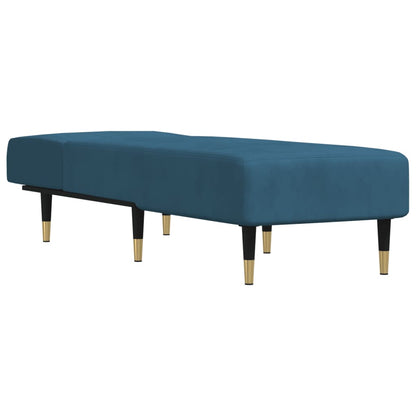 Chaise longue veludo azul