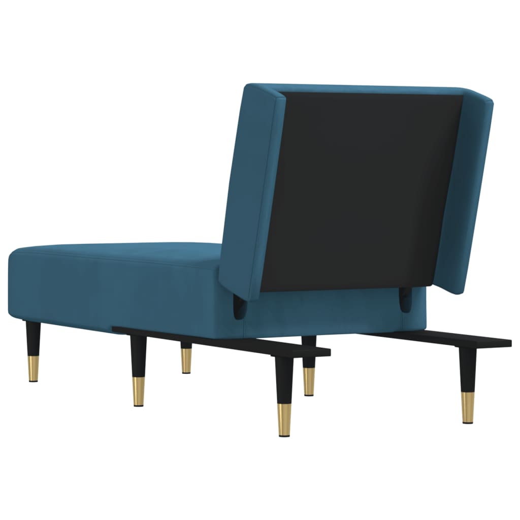 Chaise longue veludo azul
