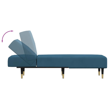 Chaise longue veludo azul