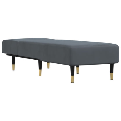 Chaise longue veludo cinzento-escuro