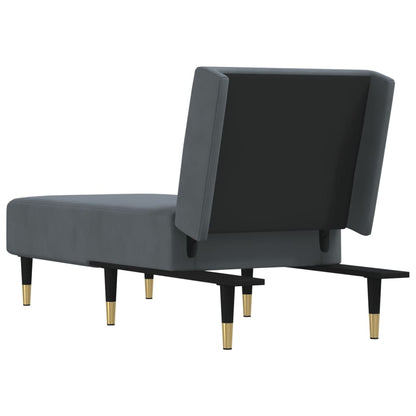 Chaise longue veludo cinzento-escuro