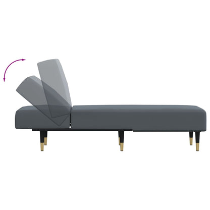 Chaise longue veludo cinzento-escuro