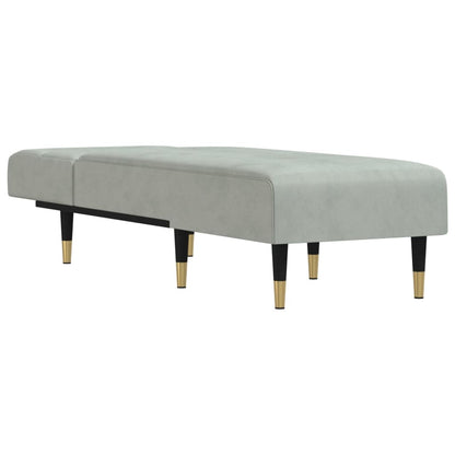 Chaise longue veludo cinzento-claro