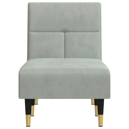 Chaise longue veludo cinzento-claro