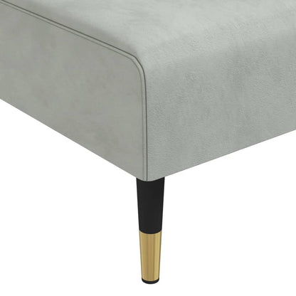 Chaise longue veludo cinzento-claro