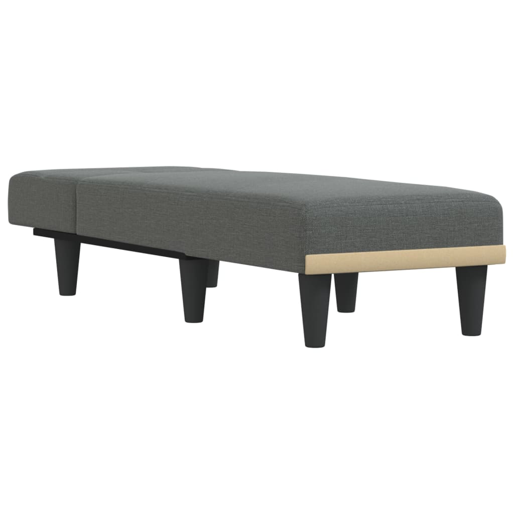 Chaise longue tecido cinzento-escuro