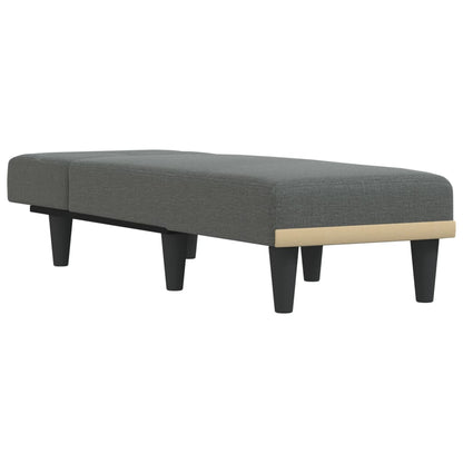 Chaise longue tecido cinzento-escuro