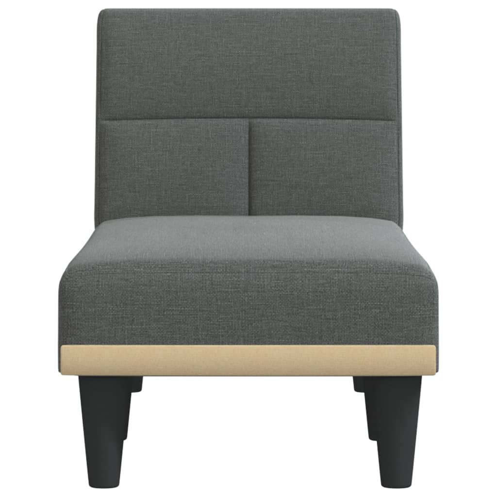 Chaise longue tecido cinzento-escuro