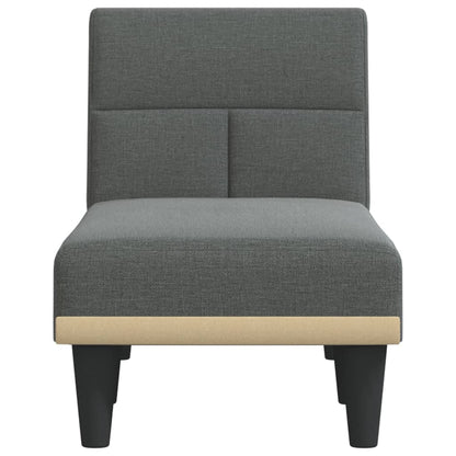 Chaise longue tecido cinzento-escuro