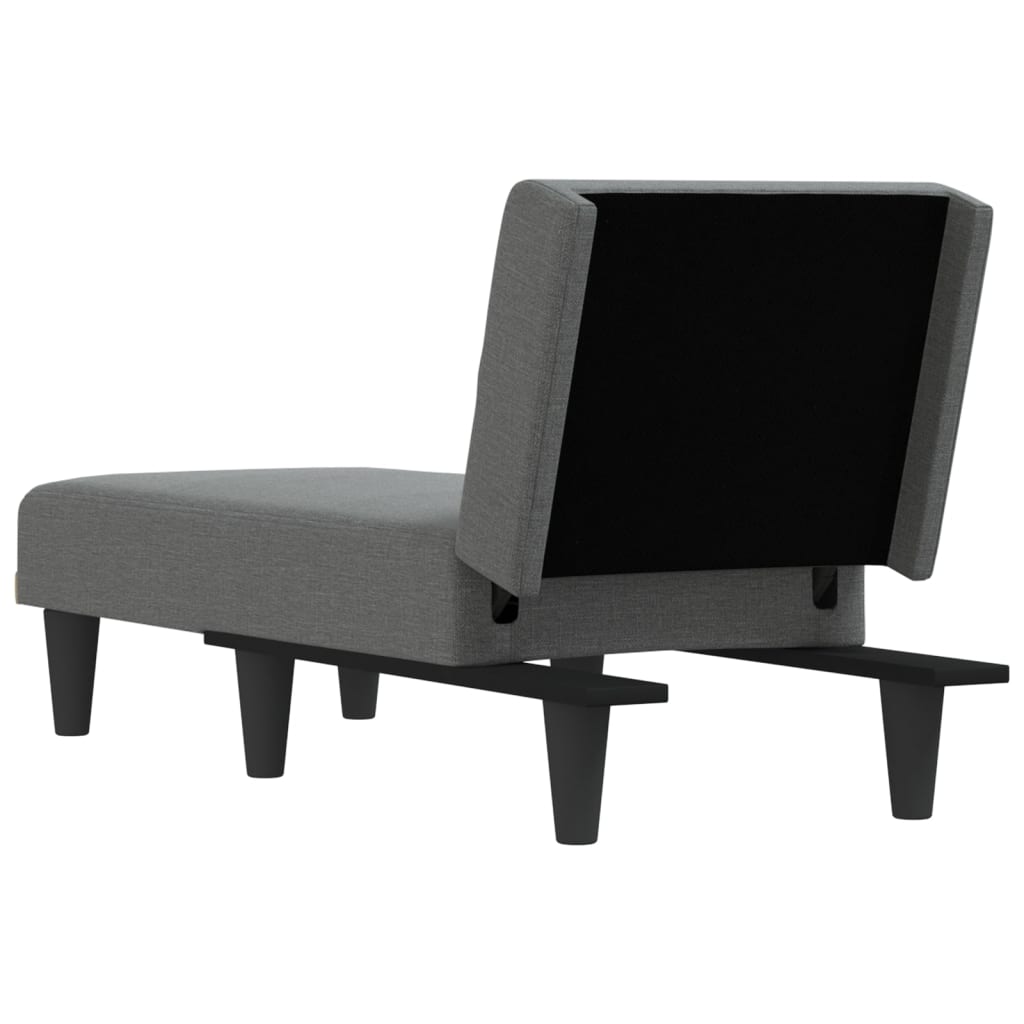 Chaise longue tecido cinzento-escuro