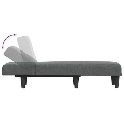 Chaise longue tecido cinzento-escuro