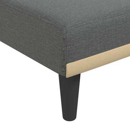 Chaise longue tecido cinzento-escuro