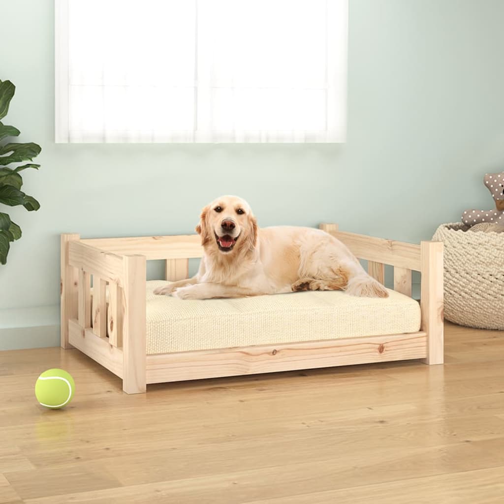 Cama para cães 75,5x55,5x28 cm Madeira maciça de pinho