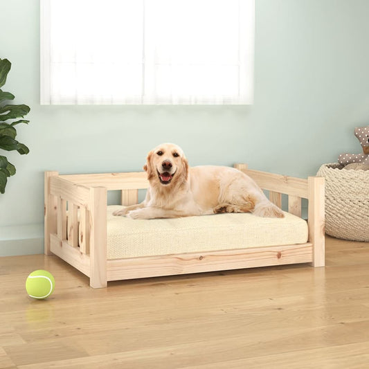 Cama para cães 75,5x55,5x28 cm Madeira maciça de pinho