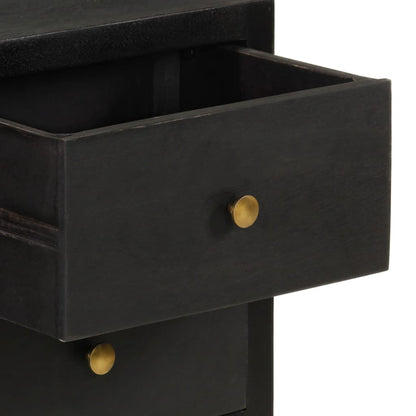 Aparador 110x30x75cm madeira de mangueira maciça preto/ dourado