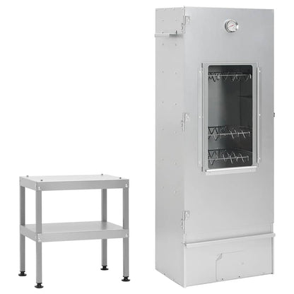 Defumador com mesa aço galvanizado