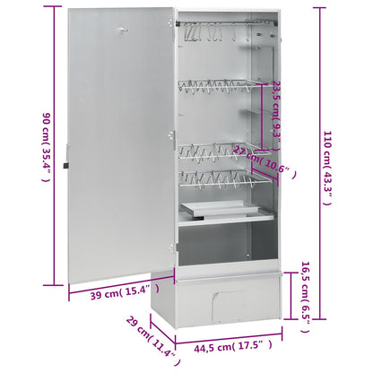 Defumador com mesa aço galvanizado