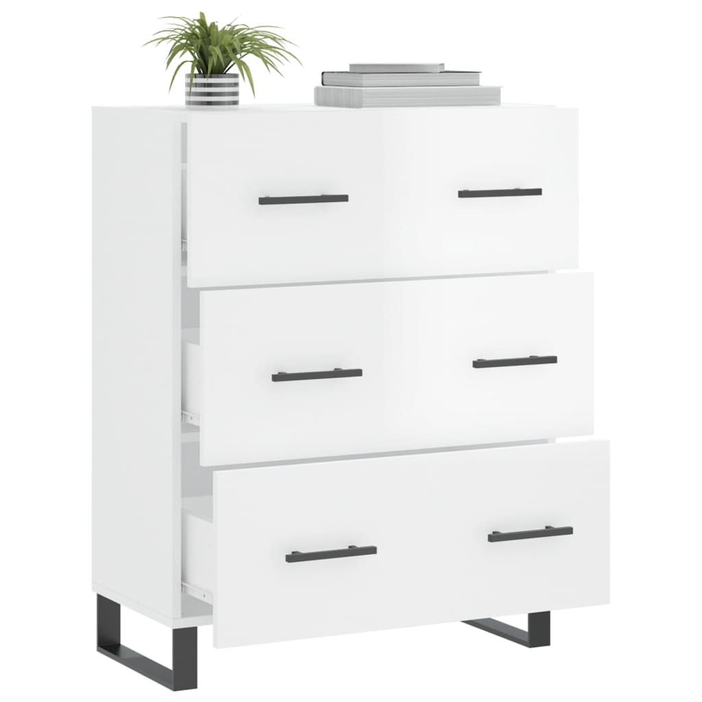 Aparador 69,5x34x90 cm madeira processada branco brilhante