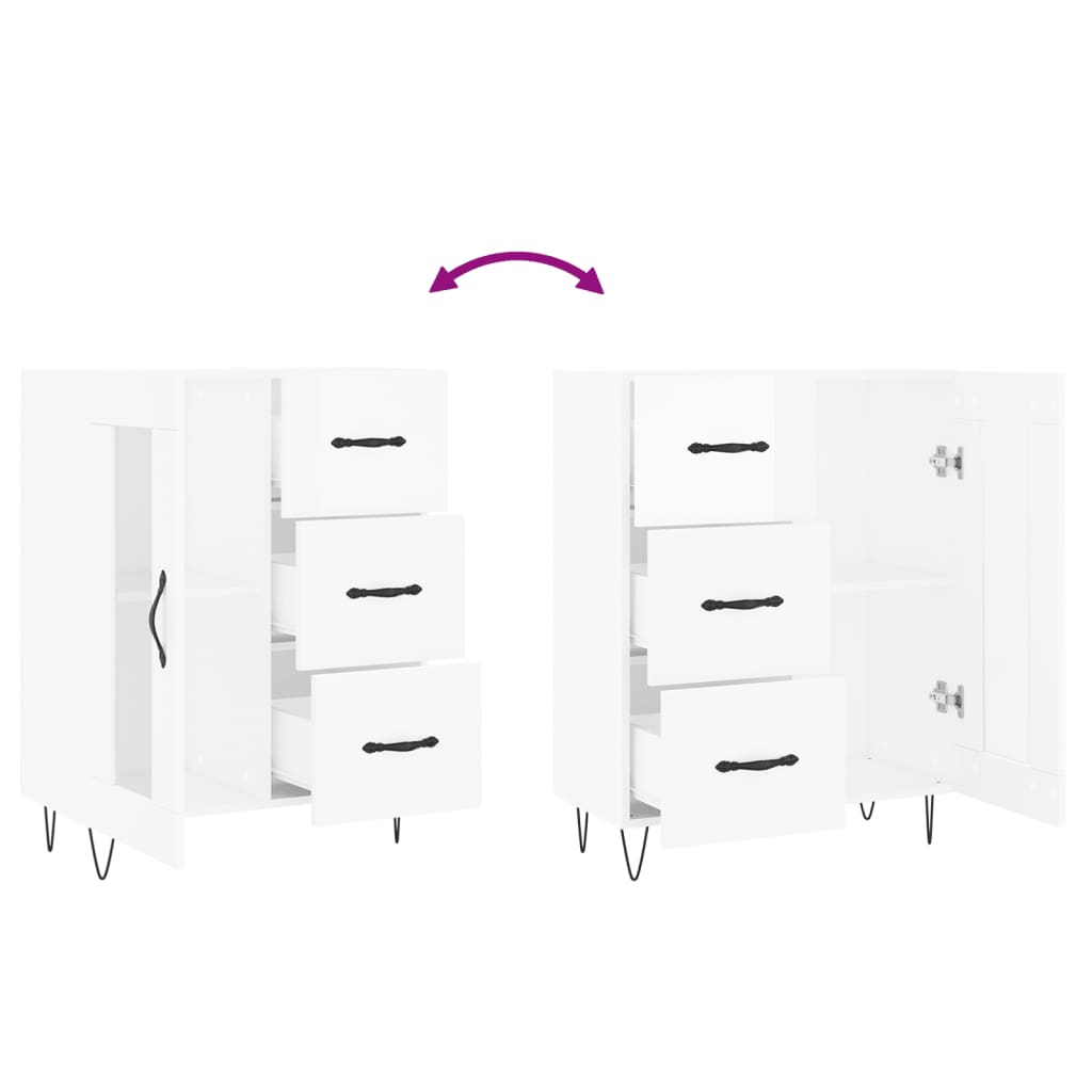 Aparador 69,5x34x90 cm madeira processada branco brilhante