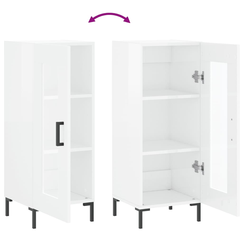 Aparador 34,5x34x90 cm madeira processada branco brilhante