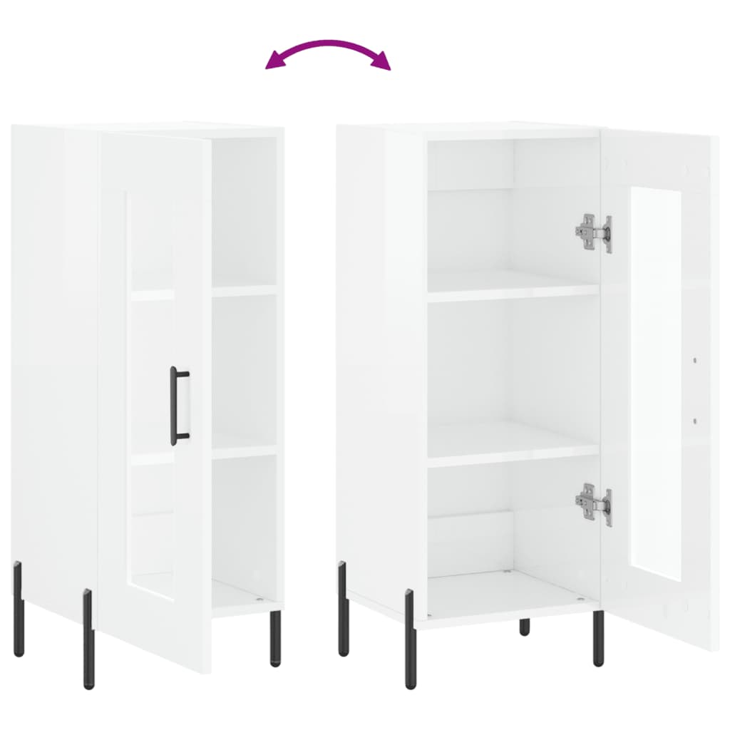 Aparador 34,5x34x90 cm madeira processada branco brilhante