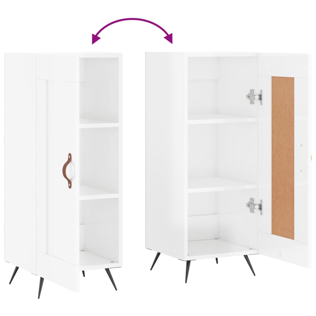 Aparador 34,5x34x90 cm derivados de madeira branco brilhante