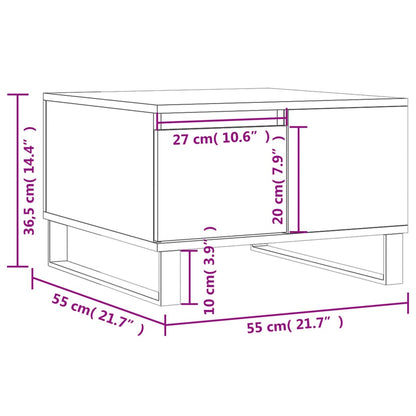 Mesa de centro 55x55x36,5 cm derivados madeira cinzento cimento