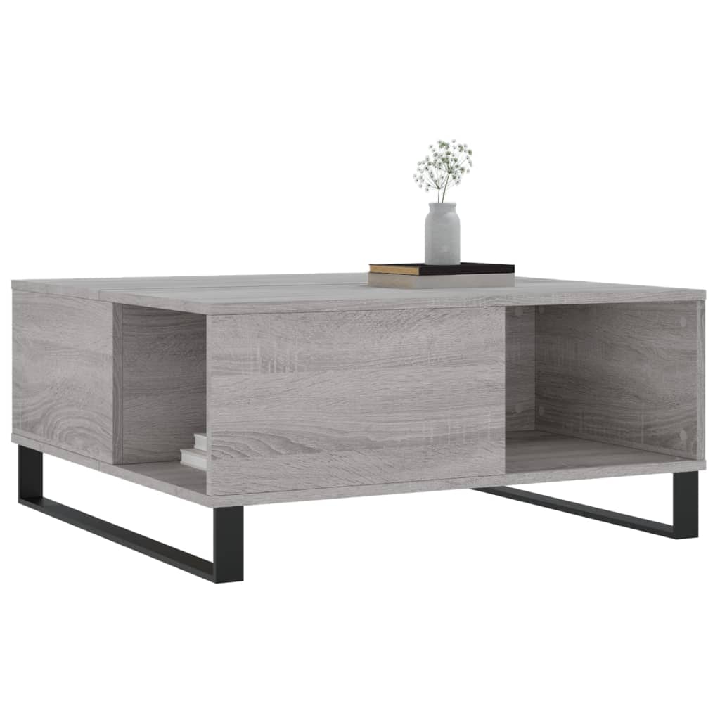 Mesa de centro 80x80x36,5 cm derivados madeira cinzento sonoma