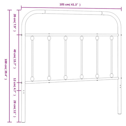 Cabeceira de cama 100 cm metal branco