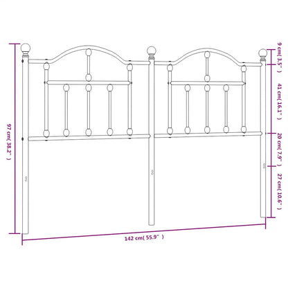 Cabeceira de cama 135 cm metal preto
