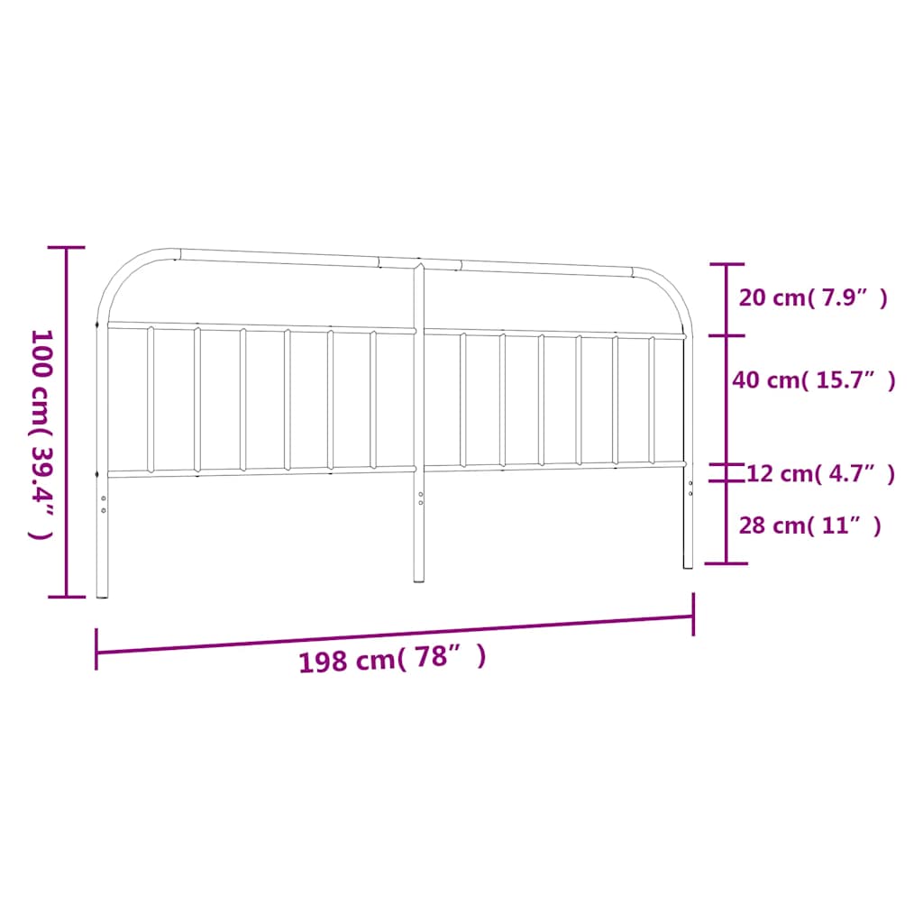 Cabeceira de cama 193 cm metal branco