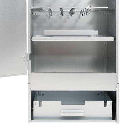 Defumador BBQ c/ aparas madeira 44,5x29x110 cm aço galvanizado